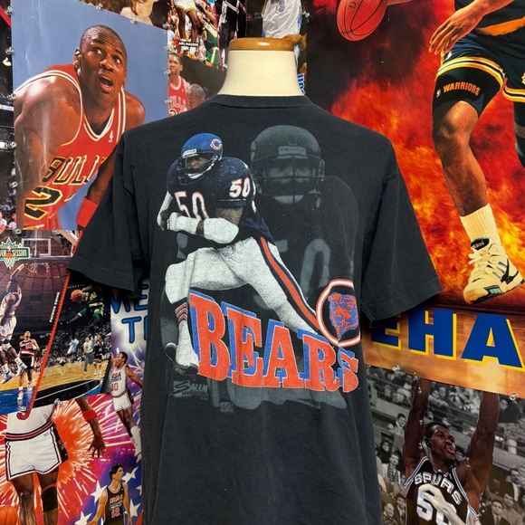 Vintage 90s Chicago Bears Mike Singletary Salem Sportswear NFL T-Shirt Sz XL